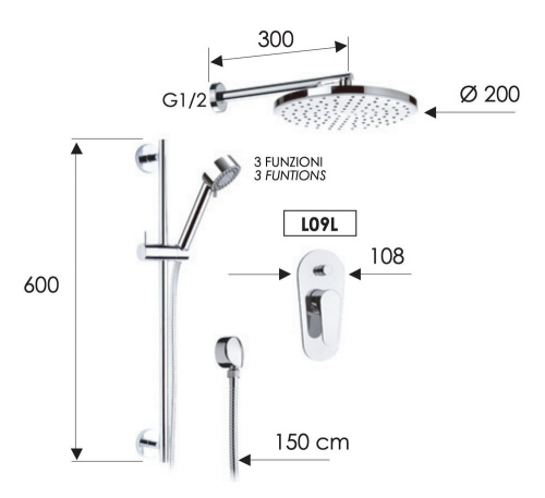 Душевая система Remer Class Line L09S01