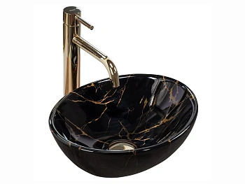 Умывальник Rea Sofia Mini Black Marble Shiny U6963