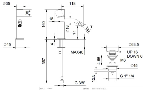 Смеситель для биде Fantini Nostromo Small 5013G908F