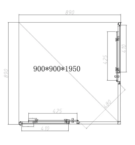 Душевой уголок Vincea Slim-N VSS-4SN900CGB