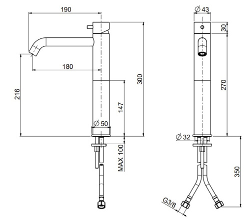 Смеситель для раковины QuadroDesign Source 1202AS
