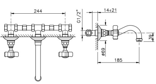 Смеситель для раковины Nicolazzi 1477EXTCR18