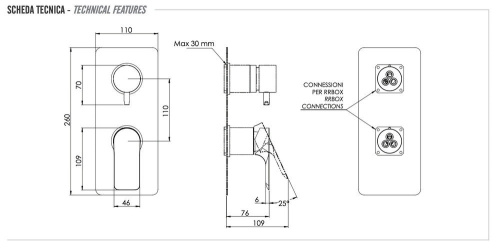 Смеситель для душа Remer Infinity I92KBNO, черный матовый