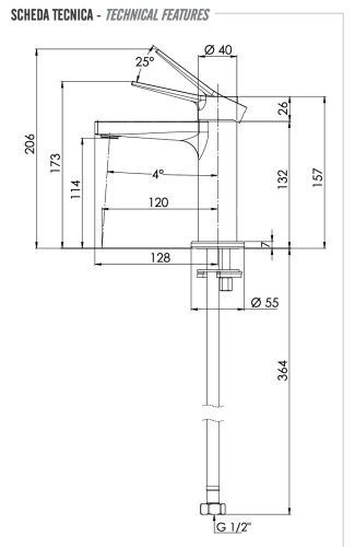 Смеситель для раковины Remer Slash SL12
