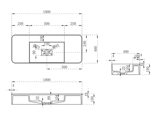 Умывальник Vincea Solid Surface VWB-6S380MW