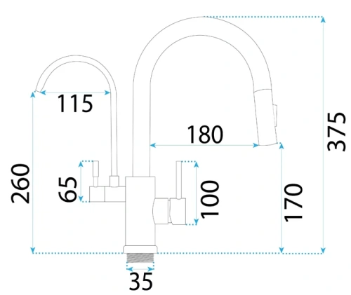Смеситель для мойки Rea Eco Fresh gold matt B7596