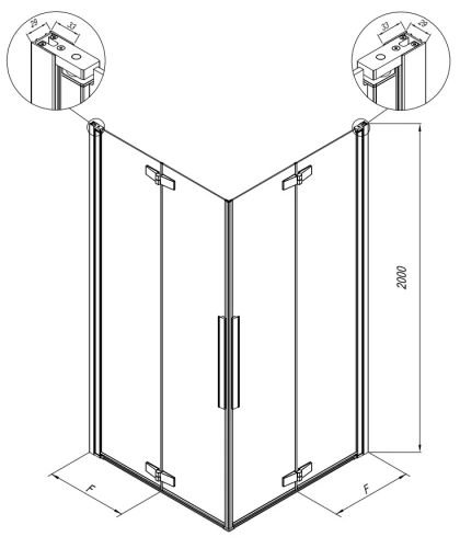 Душевой уголок Kolpa-San Polaris Fold Q 90 black transparent 516130