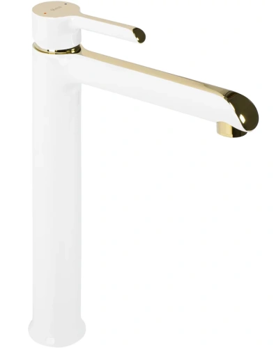 Смеситель для умывальника Rea Melia white gold B2709