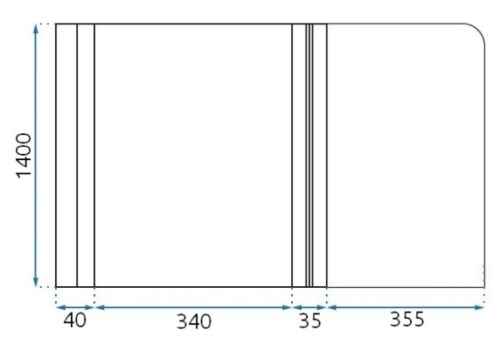 Шторка на ванную Rea Agat 2-80 W0700