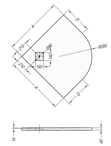 Душевой поддон Kolpa-san Moonwalk R 100x100 R550 antracit 922900