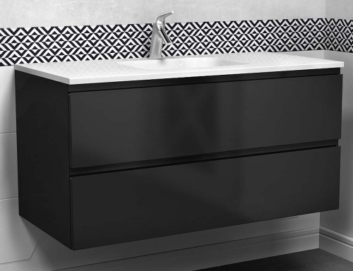 Тумба подвесная Vela Мира 100П (черный матовый) TU270742