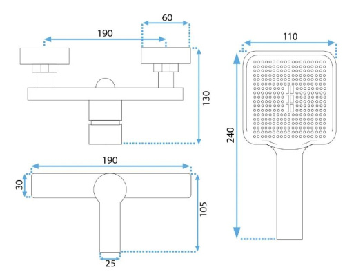 Смеситель для душа Rea Argus black B6406