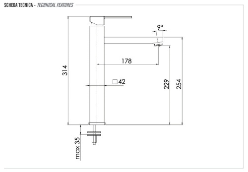 Смеситель для раковины Remer Qubika Q11L