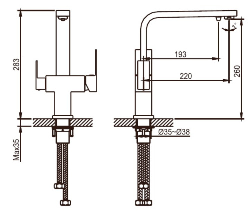Смеситель для мойки Ahti Kotka KO103015
