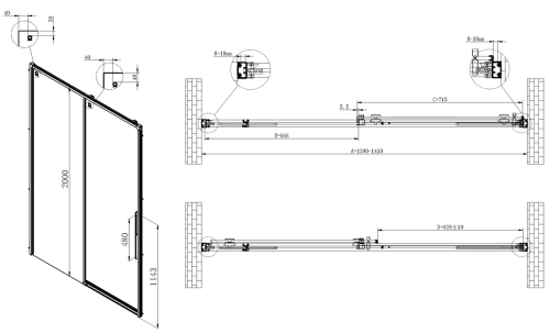 Душевая дверь Vincea Ultima VDS-7UL140CLGM
