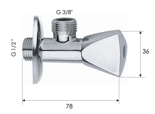 Запорный вентиль 1/2*3/8 Remer 1291238