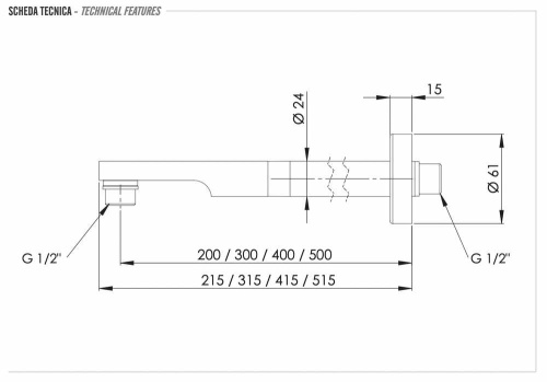 Кронштейн 40 см Remer 348N40DO, золото глянцевое
