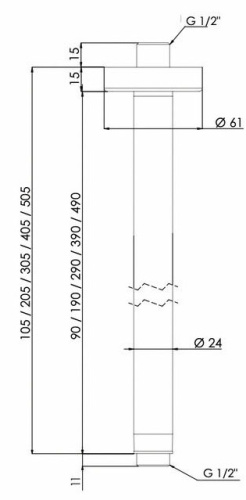 Кронштейн потолочный 40 см Remer 347N40DO, золото глянцевое