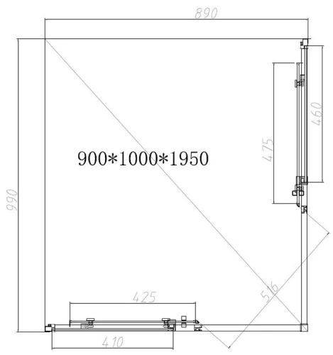 Душевой уголок Vincea Slim-N VSS-4SN9010CL