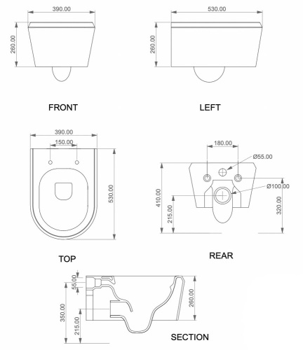 Унитаз подвесной GSG Ceramic Design Cruise CRWCSO016, медовый