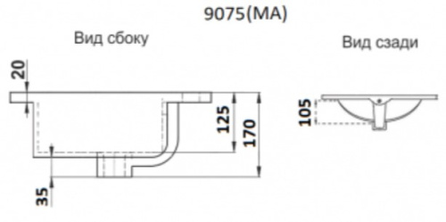 Умывальник CeramaLux 9075E