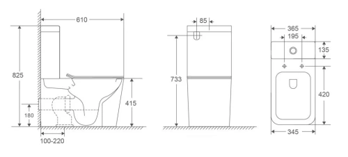 Унитаз напольный Vincea Q-Line VT2-12T