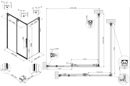 Душевой уголок Vincea Ultima VSR-7UL1010CLGM