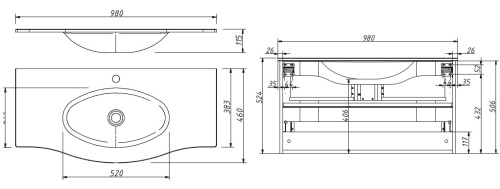 Тумба подвесная Caprigo Nokturn 100 1315-SF023