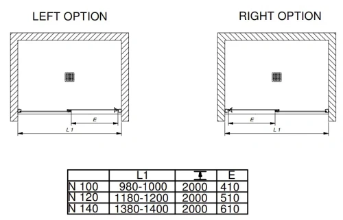 Душевая дверь Kolpa-San Libra N 140-L black transparent 517510