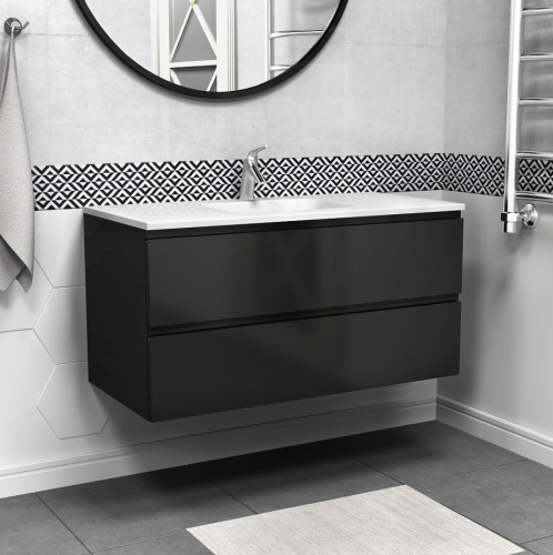 Тумба подвесная Vela Мира 100П (черный матовый) TU270742