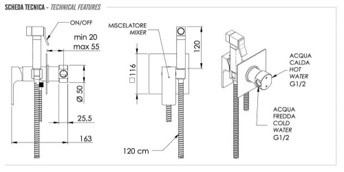 Гигиенический душ Remer Absolute AU65VO, бронза