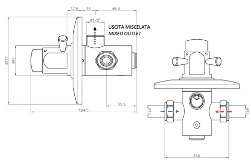Кран порционный для душа Remer Tempor TE30M