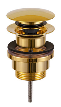 Донный клапан универсальный 1”1/4 Remer 905CCR114DO, золото глянцевое