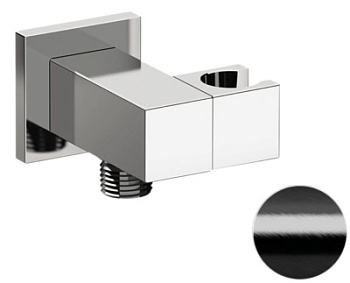 Держатель ручного душа с подключением Remer 337SCFP, черный брашированный хром