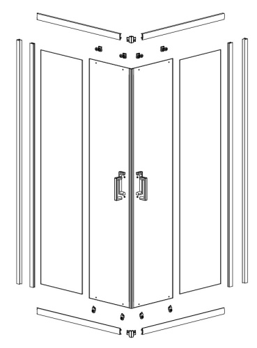 Душевой уголок Calani Vito 90x90 Black CAL-K6003