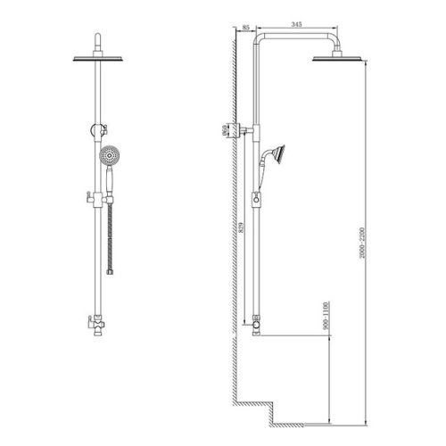 Душевая система Caprigo 99-564-CRM