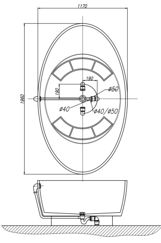Ванна из искусственного камня Kolpa-San Tristan FS 196x117 Black