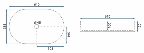 Умывальник Rea Nadia 60 Marrone U9239