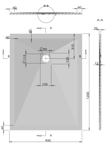 Душевой поддон Vincea VST-4SR9012G