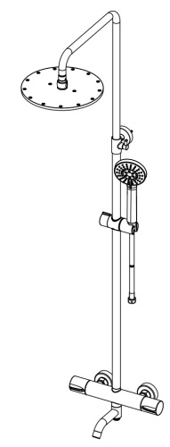 Душевая система Nemo Round NM-9012BN brush nickel