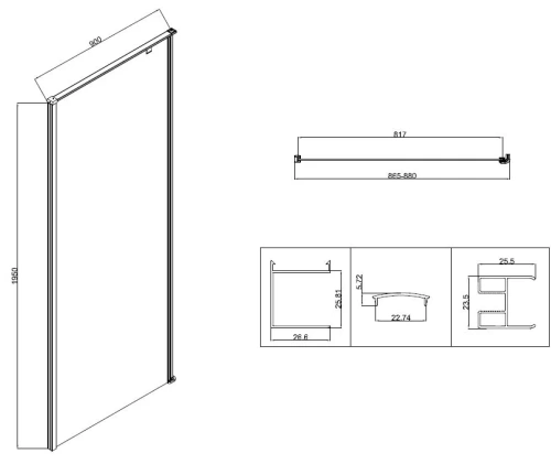 Душевой уголок Vincea Slim-N VSR-5SN9090CLB