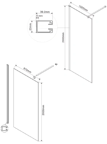 Душевая стенка Vincea Walk-In VSW-1H100MRGM