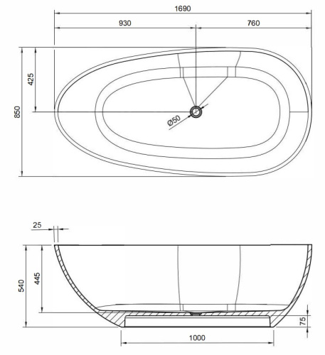 Ванна Knief Egg Shape Citrin 70002060