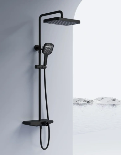 Душевая система Rea Bari black matt P0891