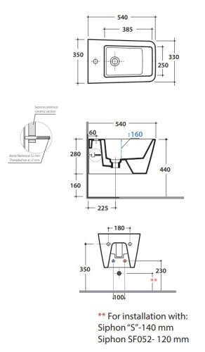 Биде подвесное Globo INCANTHO INS09BI