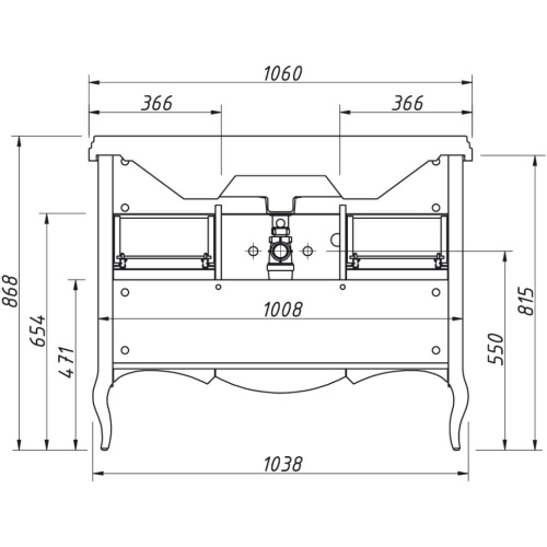 Тумба напольная Caprigo Verona 105 33519-TP813