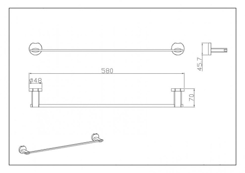 Полотенцедержатель CeramaLux Loft 53908