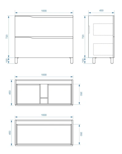 Тумба напольная Vela Вектор 100Н под Absolute TU27145