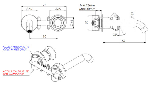 Смеситель для раковины Remer Element ET15PXV, сталь