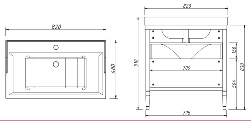 Тумба напольная Caprigo Albion 80 10315-B059